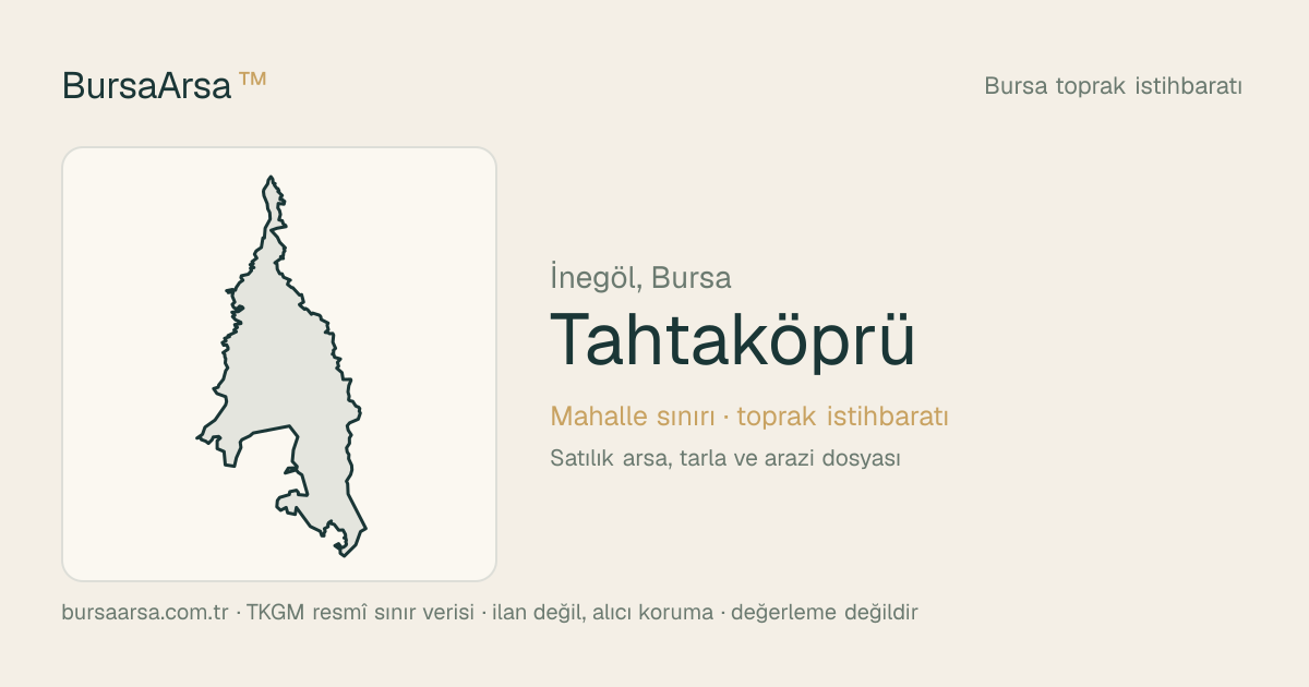 Tahtaköprü (İnegöl) mahalle sınırı, TKGM kadastro verisi