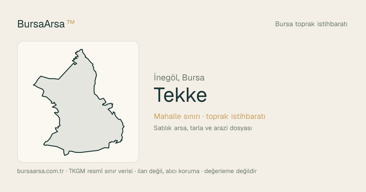 Tekke (İnegöl) mahalle sınırı, TKGM kadastro verisi