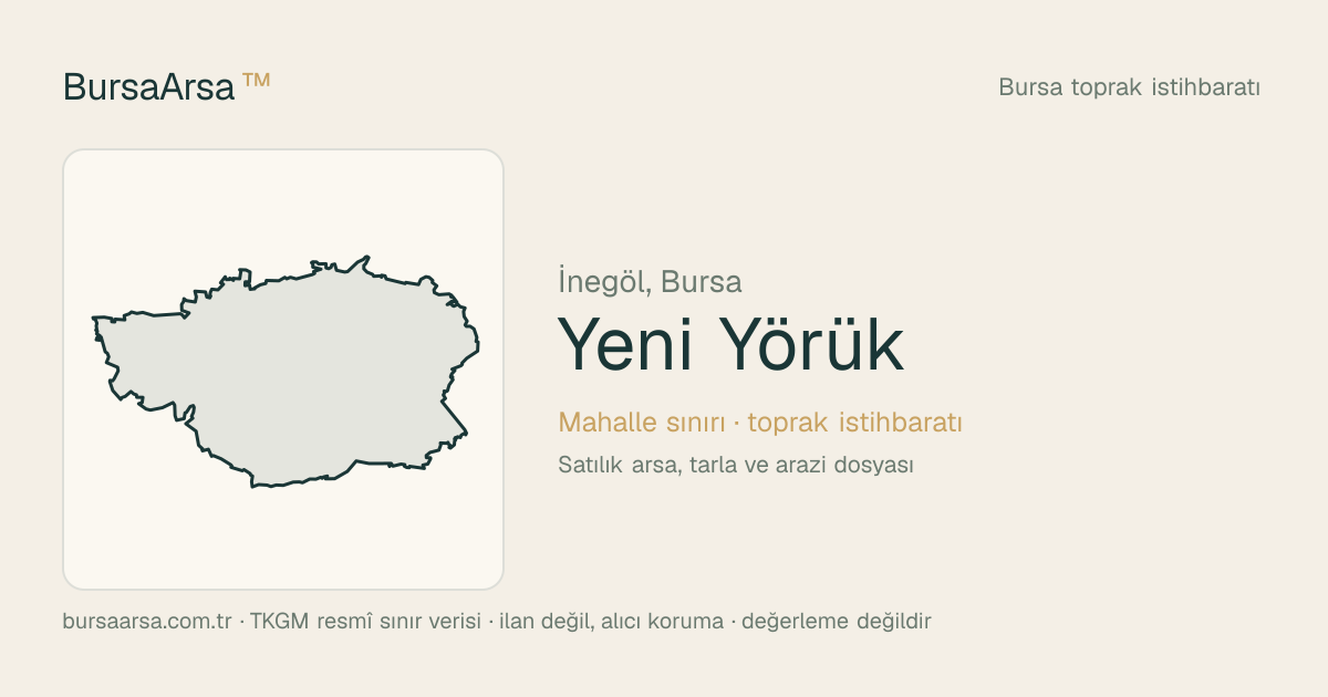 Yeni Yörük (İnegöl) mahalle sınırı, TKGM kadastro verisi