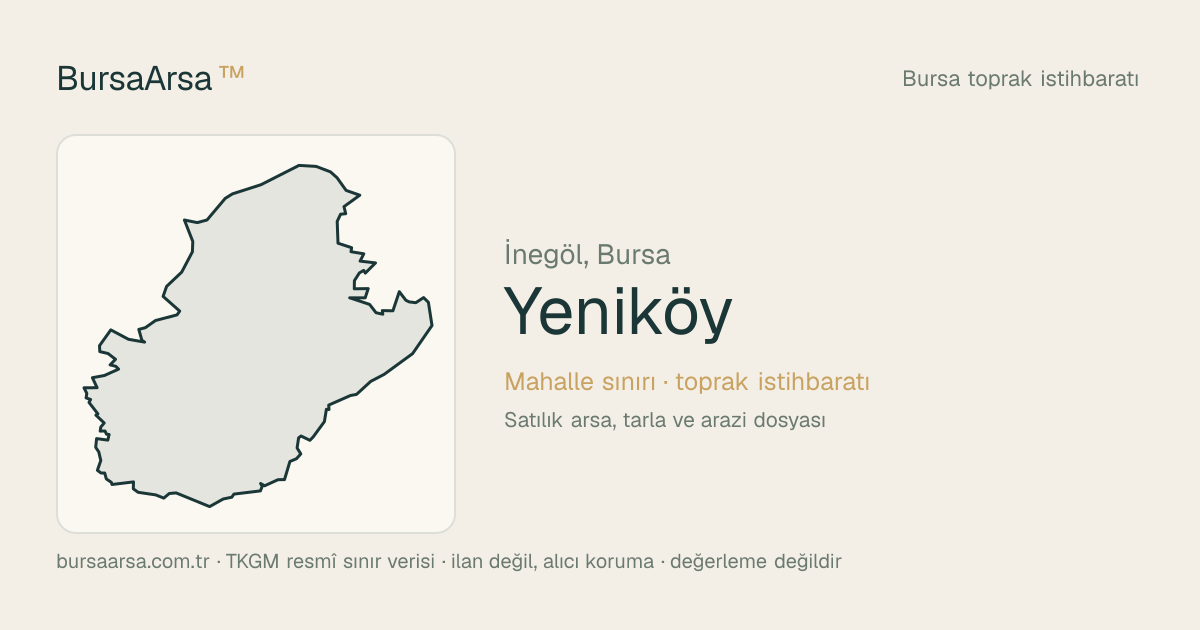 Yeniköy (İnegöl) mahalle sınırı, TKGM kadastro verisi