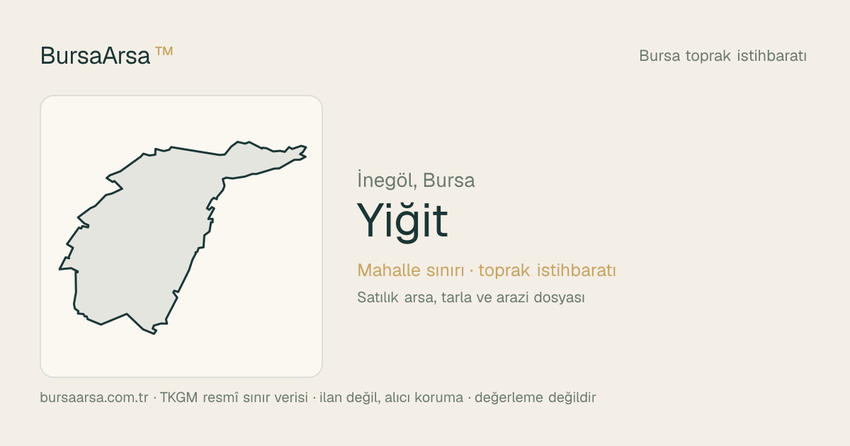 Yiğit (İnegöl) mahalle sınırı, TKGM kadastro verisi