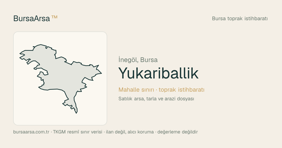 Yukarıballık (İnegöl) mahalle sınırı, TKGM kadastro verisi