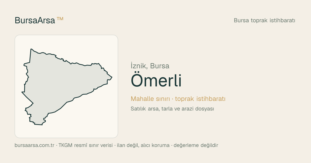 Ömerli (İznik) mahalle sınırı, TKGM kadastro verisi