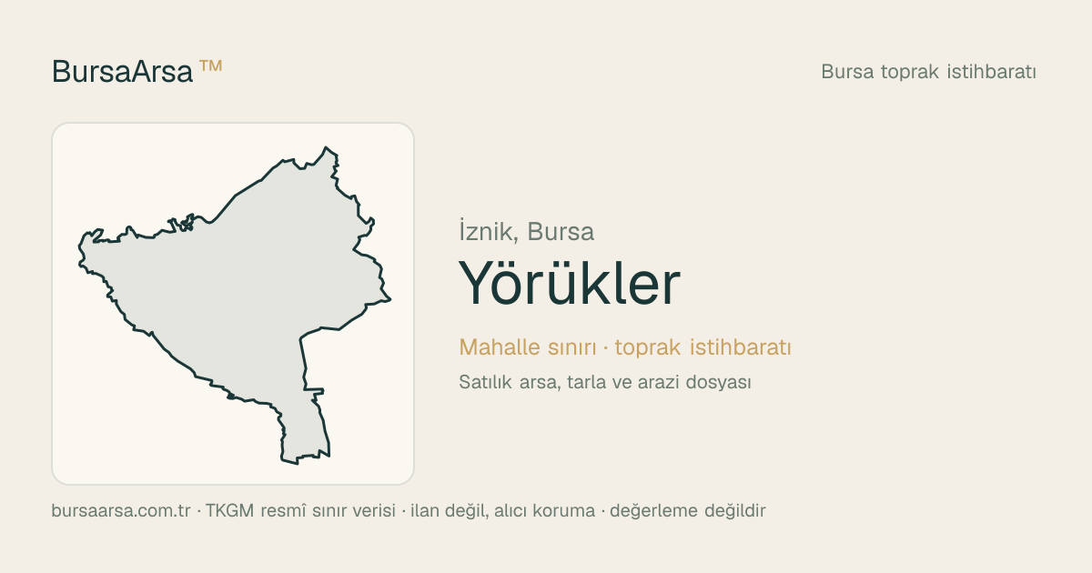 Yörükler (İznik) mahalle sınırı, TKGM kadastro verisi