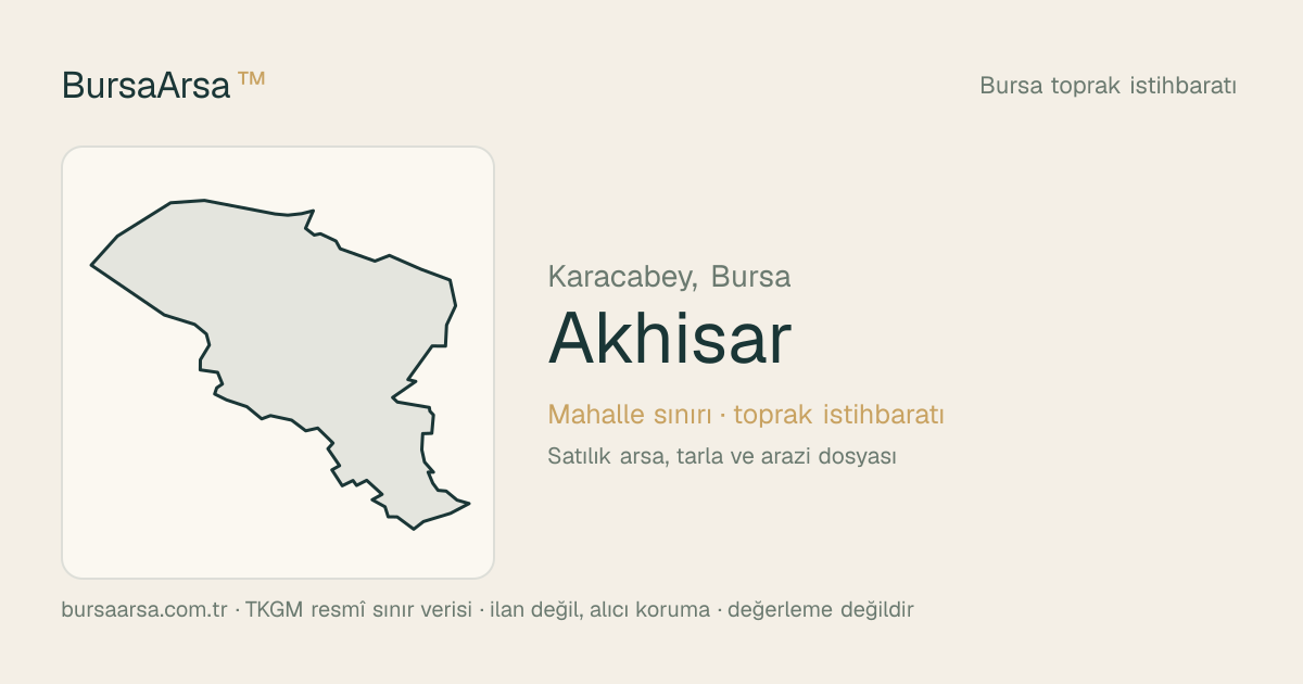 Akhisar (Karacabey) mahalle sınırı, TKGM kadastro verisi