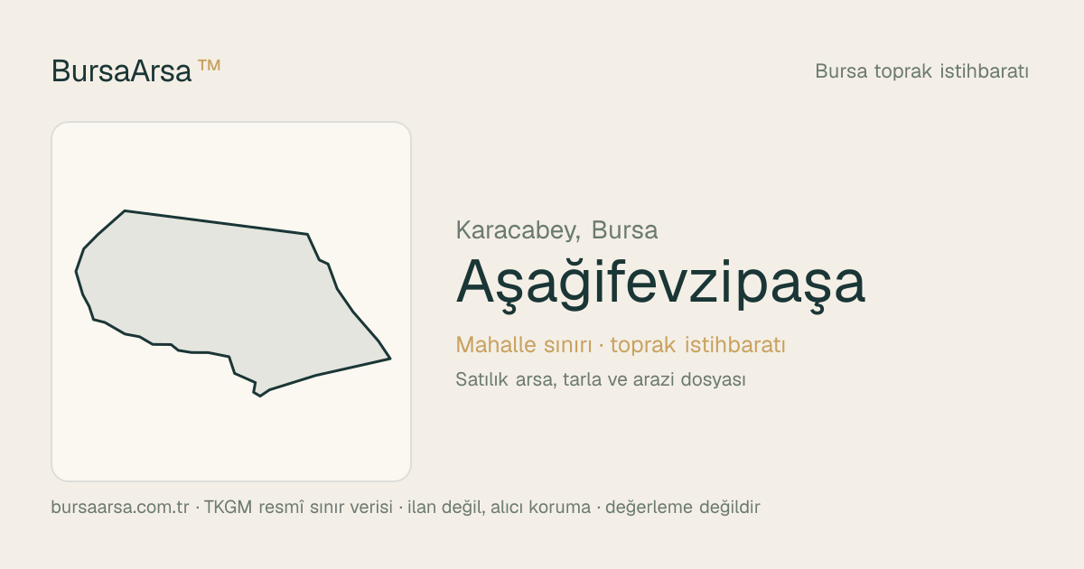 Aşağıfevzipaşa (Karacabey) mahalle sınırı, TKGM kadastro verisi