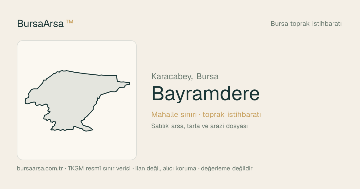 Bayramdere (Karacabey) mahalle sınırı, TKGM kadastro verisi