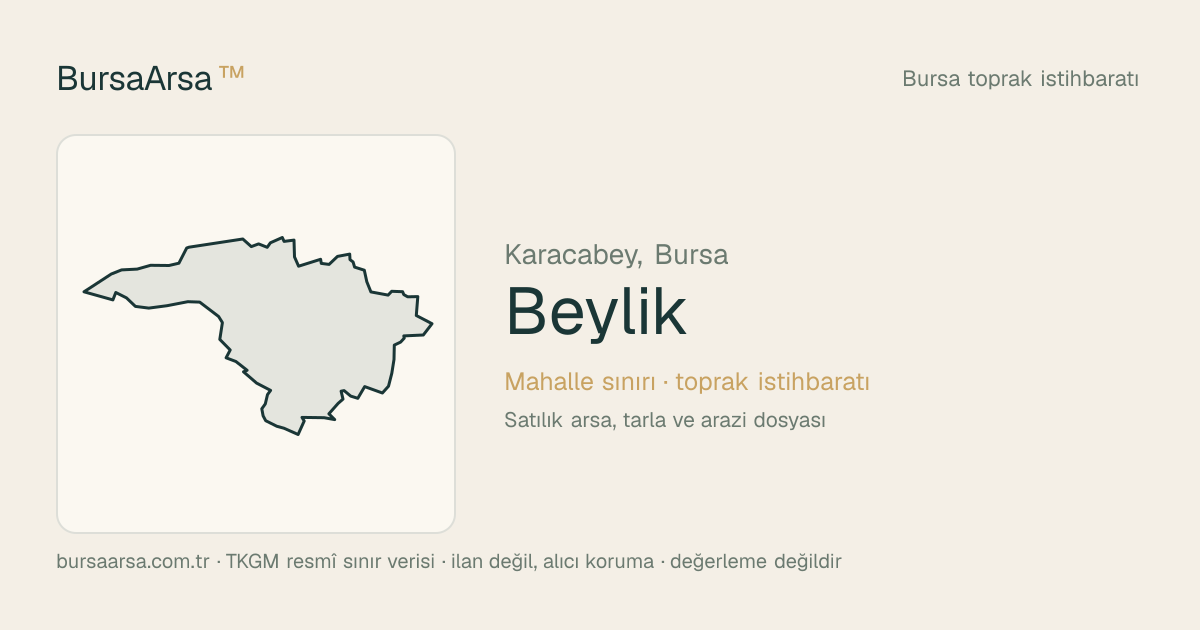 Beylik (Karacabey) mahalle sınırı, TKGM kadastro verisi