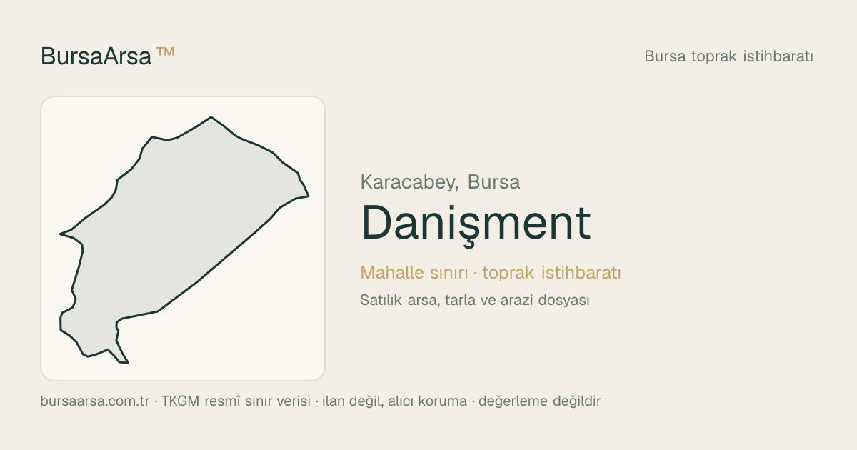 Danişment (Karacabey) mahalle sınırı, TKGM kadastro verisi
