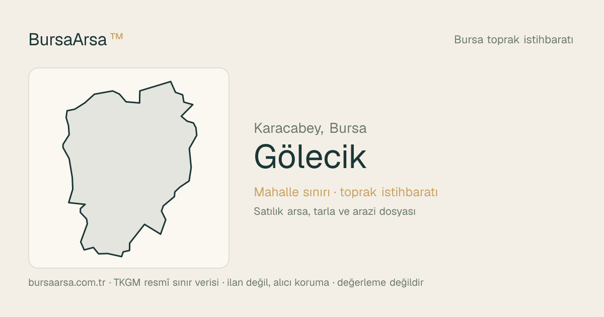 Gölecik (Karacabey) mahalle sınırı, TKGM kadastro verisi