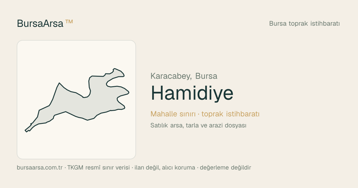 Hamidiye (Karacabey) mahalle sınırı, TKGM kadastro verisi
