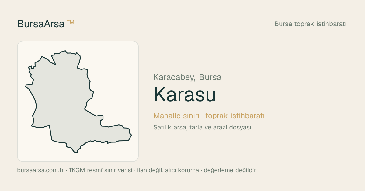 Karasu (Karacabey) mahalle sınırı, TKGM kadastro verisi