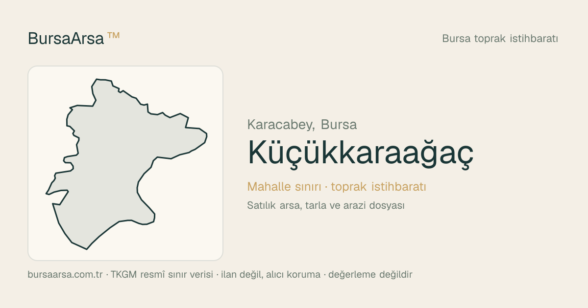 Küçükkaraağaç (Karacabey) mahalle sınırı, TKGM kadastro verisi