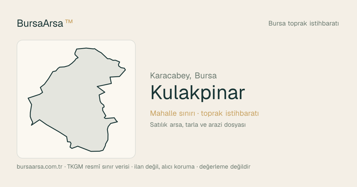 Kulakpınar (Karacabey) mahalle sınırı, TKGM kadastro verisi