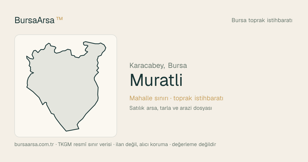 Muratlı (Karacabey) mahalle sınırı, TKGM kadastro verisi