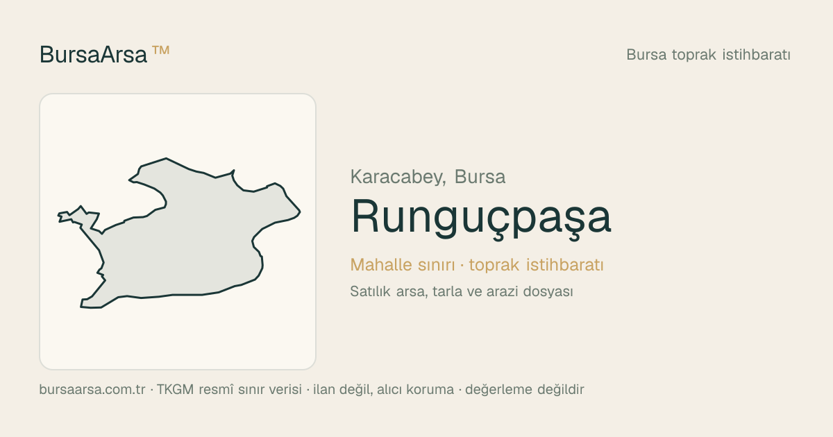 Runguçpaşa (Karacabey) mahalle sınırı, TKGM kadastro verisi
