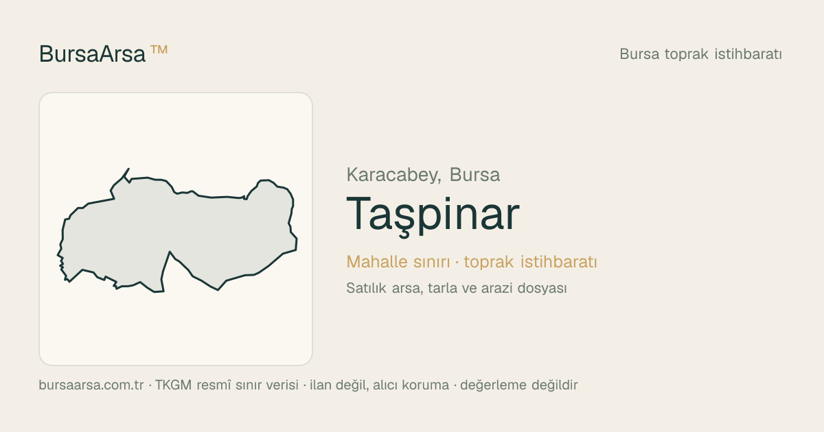 Taşpınar (Karacabey) mahalle sınırı, TKGM kadastro verisi