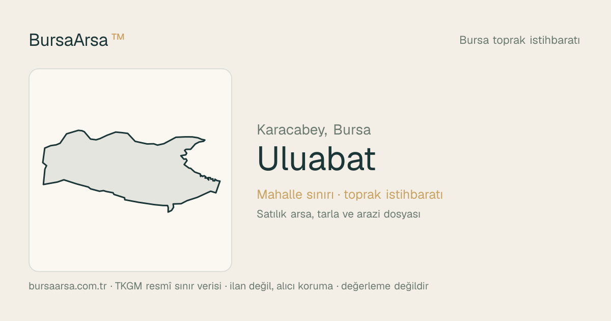 Uluabat (Karacabey) mahalle sınırı, TKGM kadastro verisi