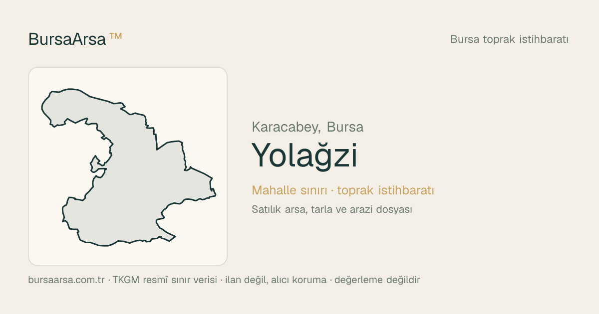 Yolağzı (Karacabey) mahalle sınırı, TKGM kadastro verisi