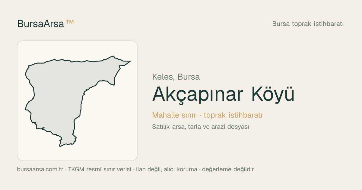 Akçapınar Köyü (Keles) mahalle sınırı, TKGM kadastro verisi