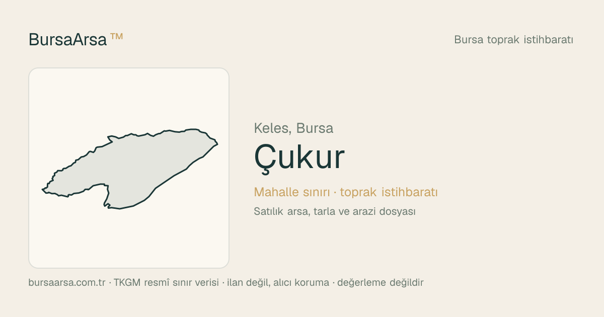 Çukur (Keles) mahalle sınırı, TKGM kadastro verisi
