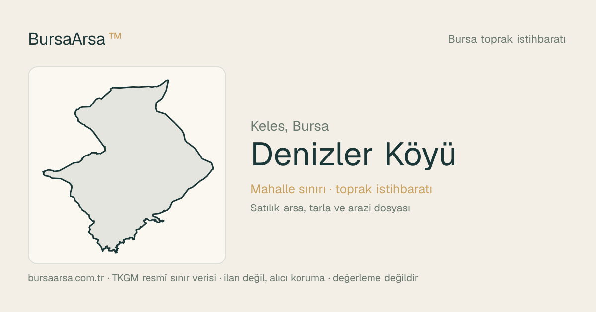 Denizler Köyü (Keles) mahalle sınırı, TKGM kadastro verisi