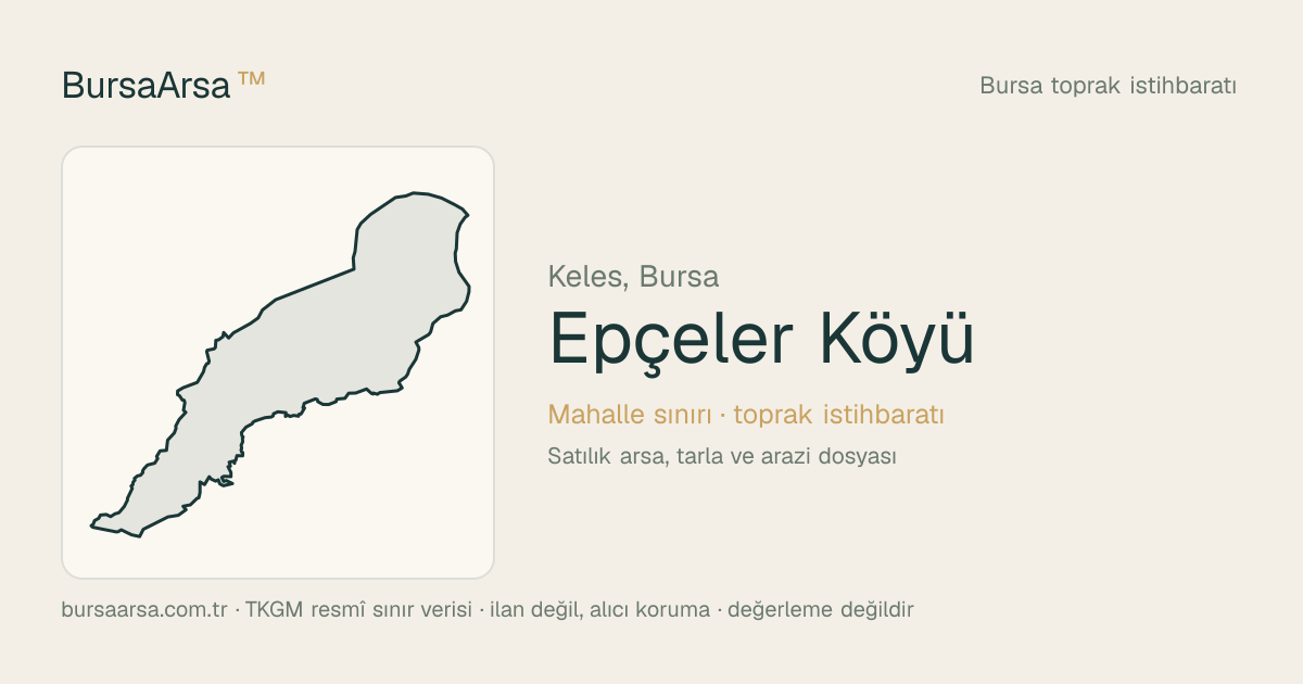 Epçeler Köyü (Keles) mahalle sınırı, TKGM kadastro verisi