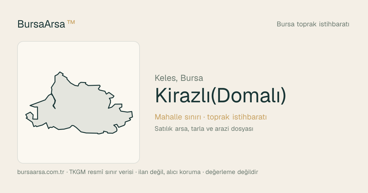 Kirazli(Domali) (Keles) mahalle sınırı, TKGM kadastro verisi