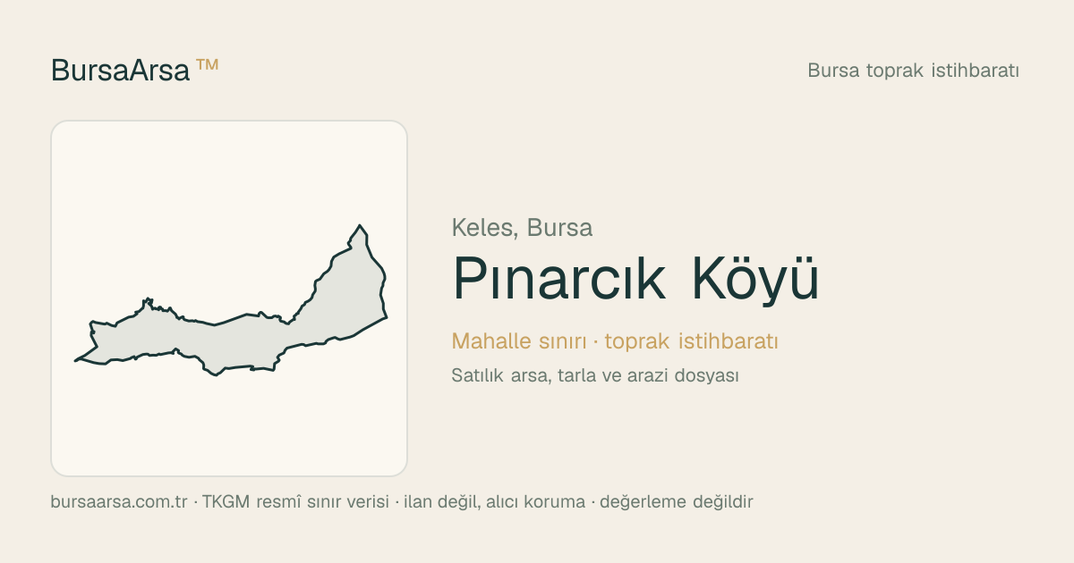 Pınarcık Köyü (Keles) mahalle sınırı, TKGM kadastro verisi
