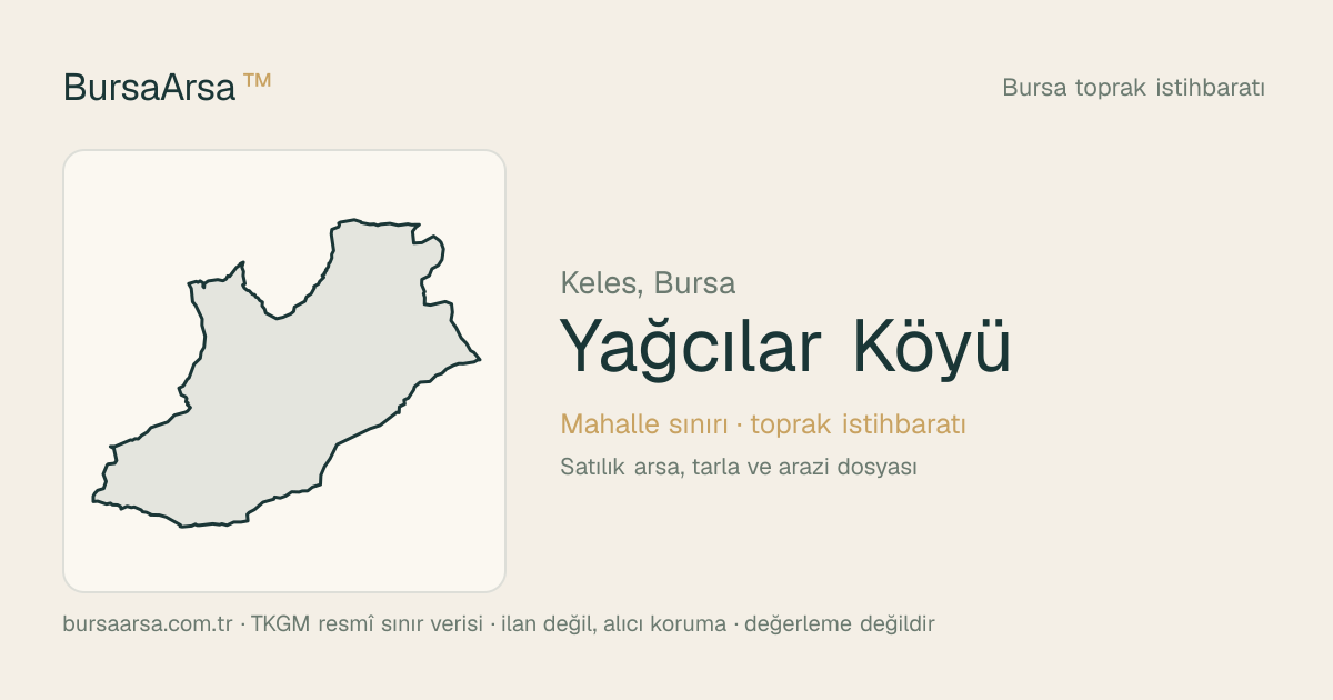 Yağcılar Köyü (Keles) mahalle sınırı, TKGM kadastro verisi