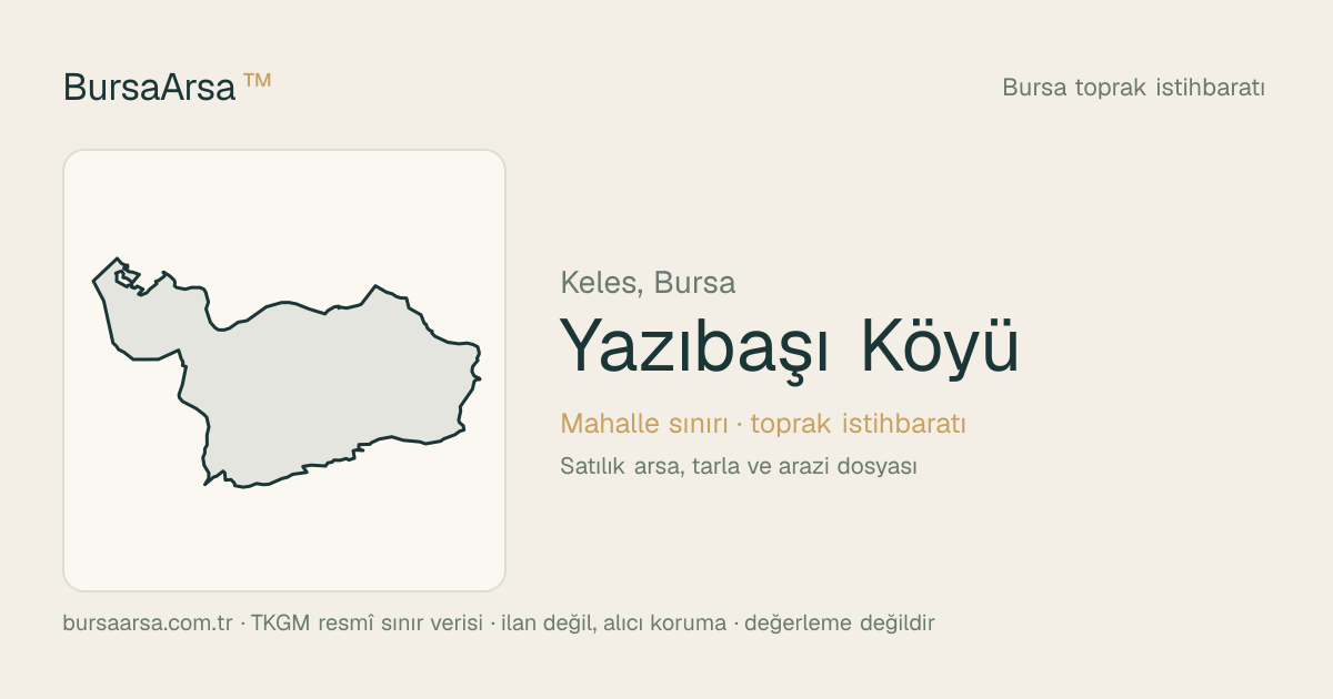 Yazıbaşı Köyü (Keles) mahalle sınırı, TKGM kadastro verisi