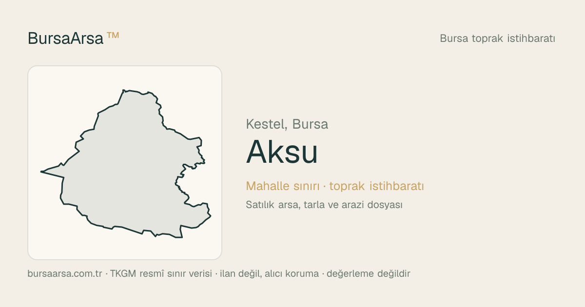 Aksu (Kestel) mahalle sınırı, TKGM kadastro verisi