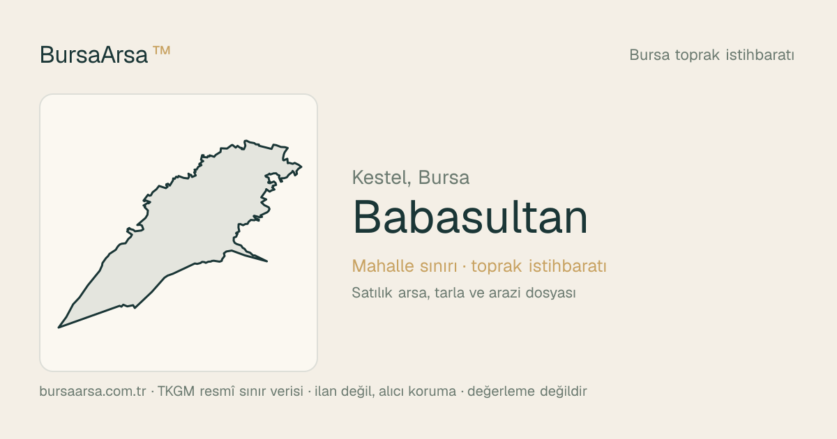 Babasultan (Kestel) mahalle sınırı, TKGM kadastro verisi