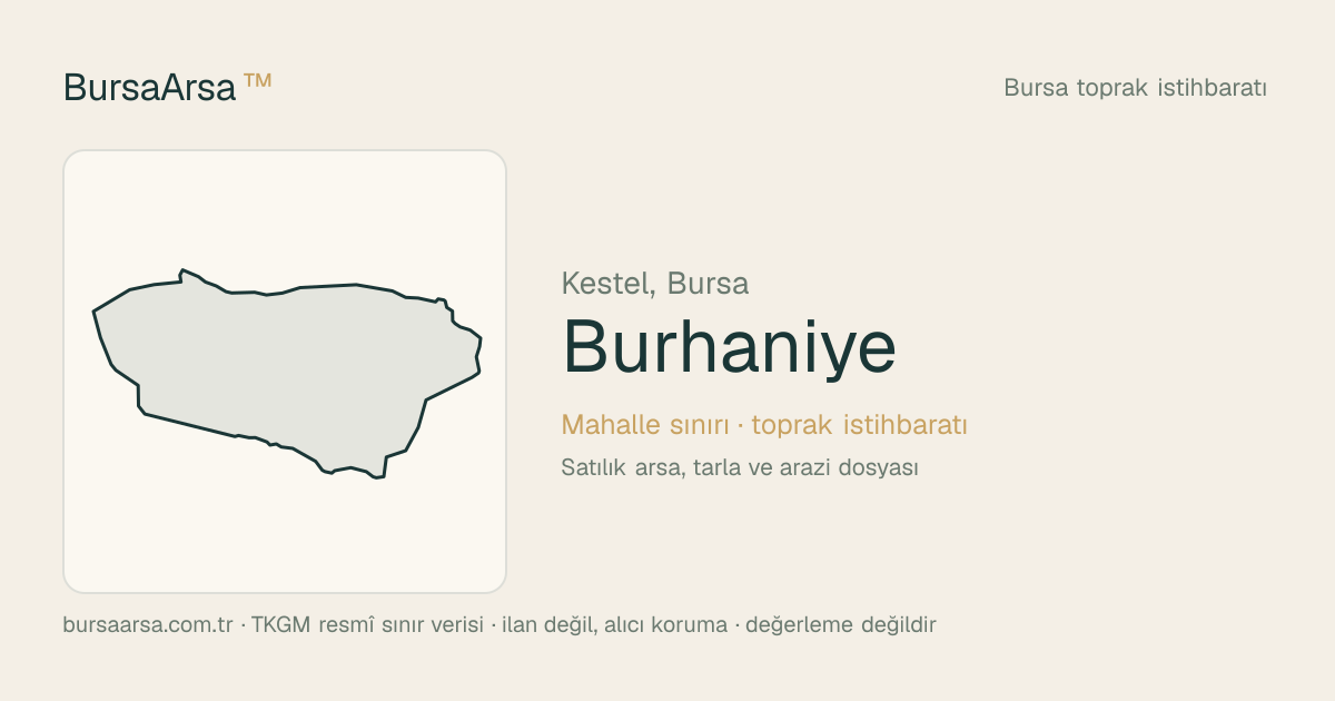 Burhaniye (Kestel) mahalle sınırı, TKGM kadastro verisi