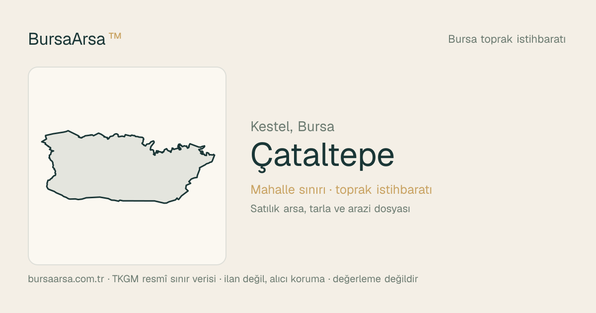Çataltepe (Kestel) mahalle sınırı, TKGM kadastro verisi