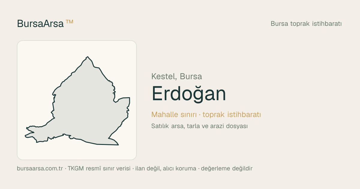 Erdoğan (Kestel) mahalle sınırı, TKGM kadastro verisi