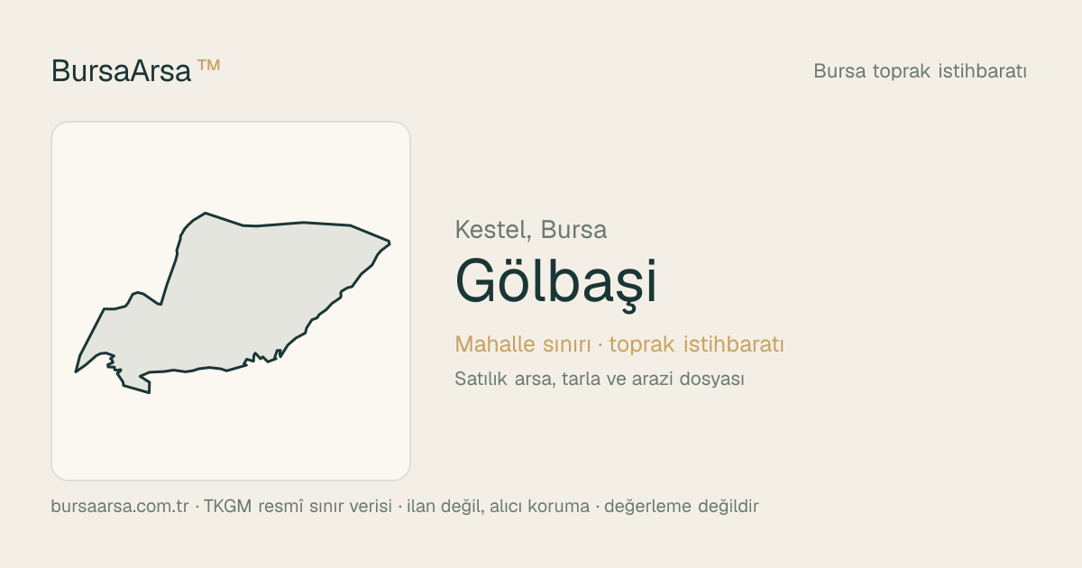 Gölbaşı (Kestel) mahalle sınırı, TKGM kadastro verisi