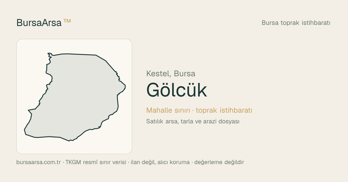Gölcük (Kestel) mahalle sınırı, TKGM kadastro verisi