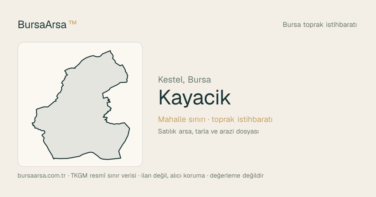 Kayacık (Kestel) mahalle sınırı, TKGM kadastro verisi
