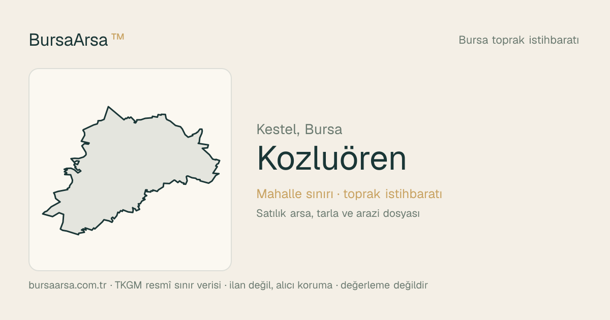 Kozluören (Kestel) mahalle sınırı, TKGM kadastro verisi