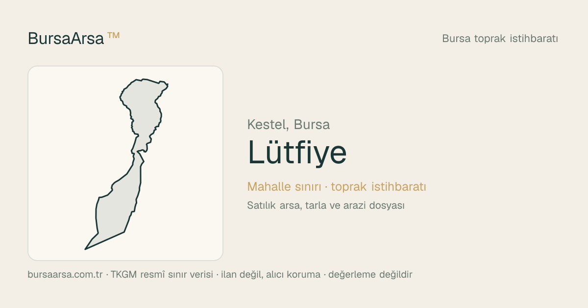 Lütfiye (Kestel) mahalle sınırı, TKGM kadastro verisi