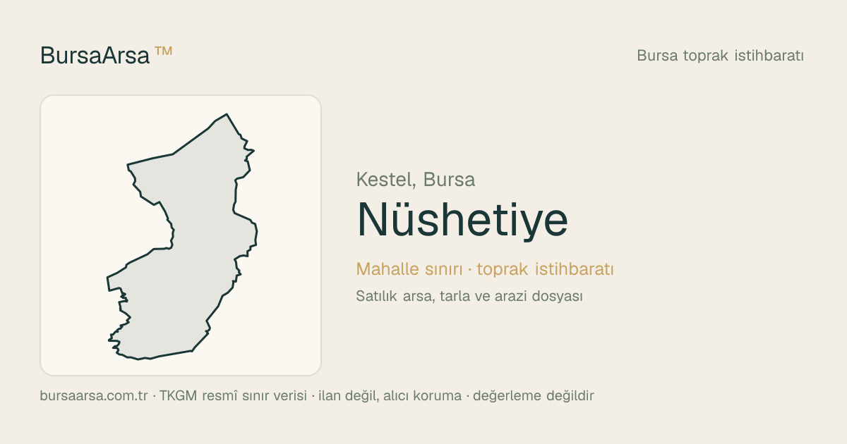 Nüshetiye (Kestel) mahalle sınırı, TKGM kadastro verisi