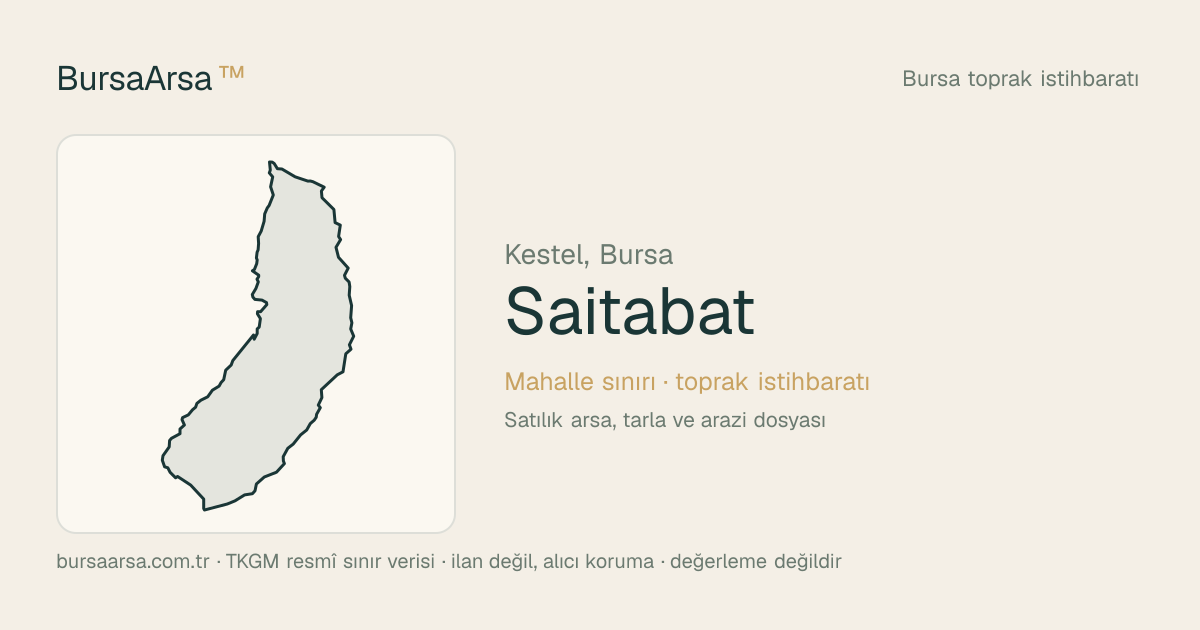 Saitabat (Kestel) mahalle sınırı, TKGM kadastro verisi