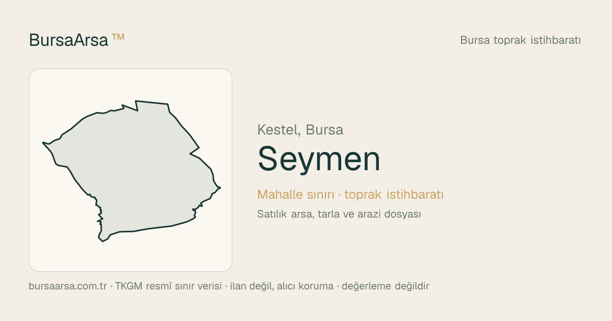 Seymen (Kestel) mahalle sınırı, TKGM kadastro verisi