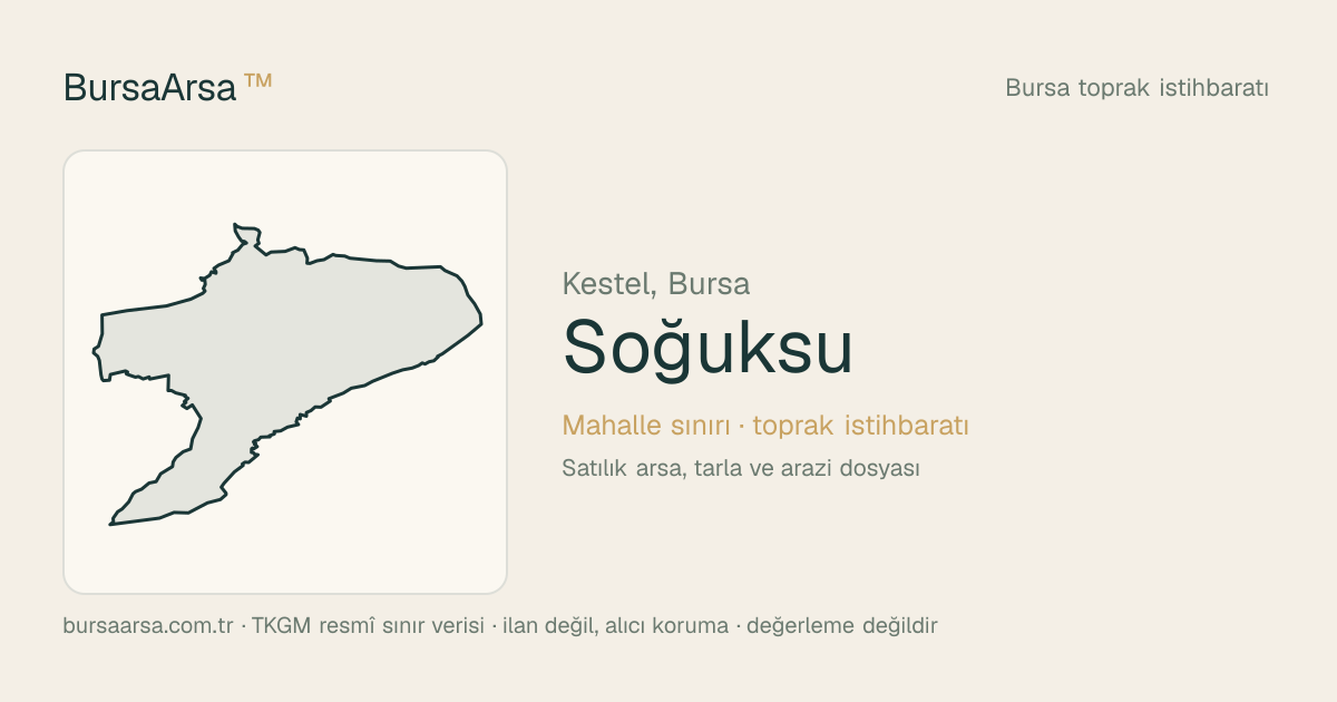 Soğuksu (Kestel) mahalle sınırı, TKGM kadastro verisi