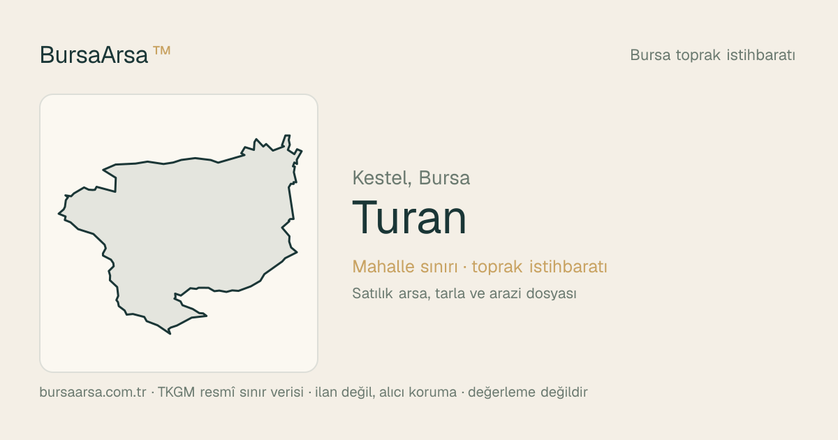 Turan (Kestel) mahalle sınırı, TKGM kadastro verisi