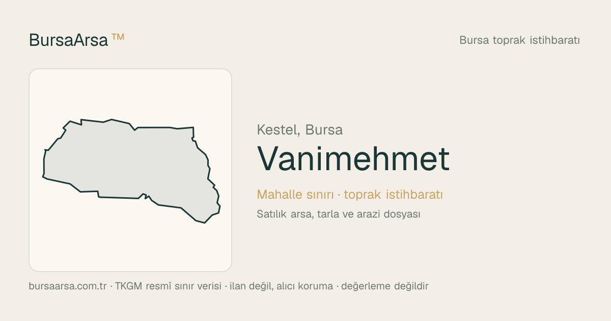 Vanimehmet (Kestel) mahalle sınırı, TKGM kadastro verisi