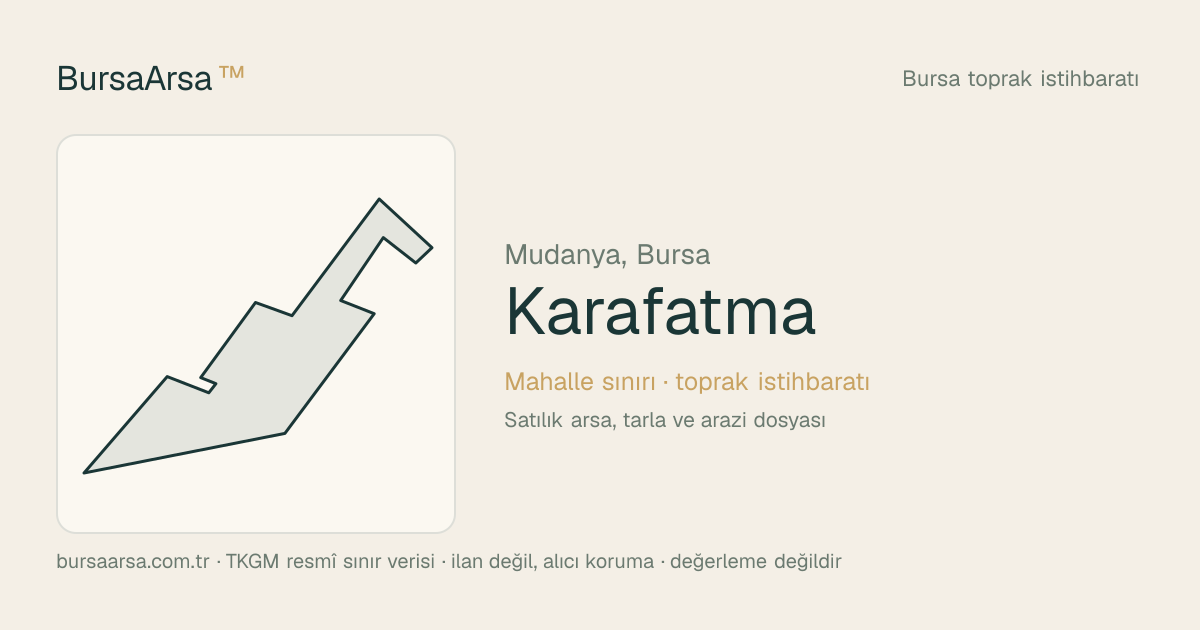Karafatma (Mudanya) mahalle sınırı, TKGM kadastro verisi