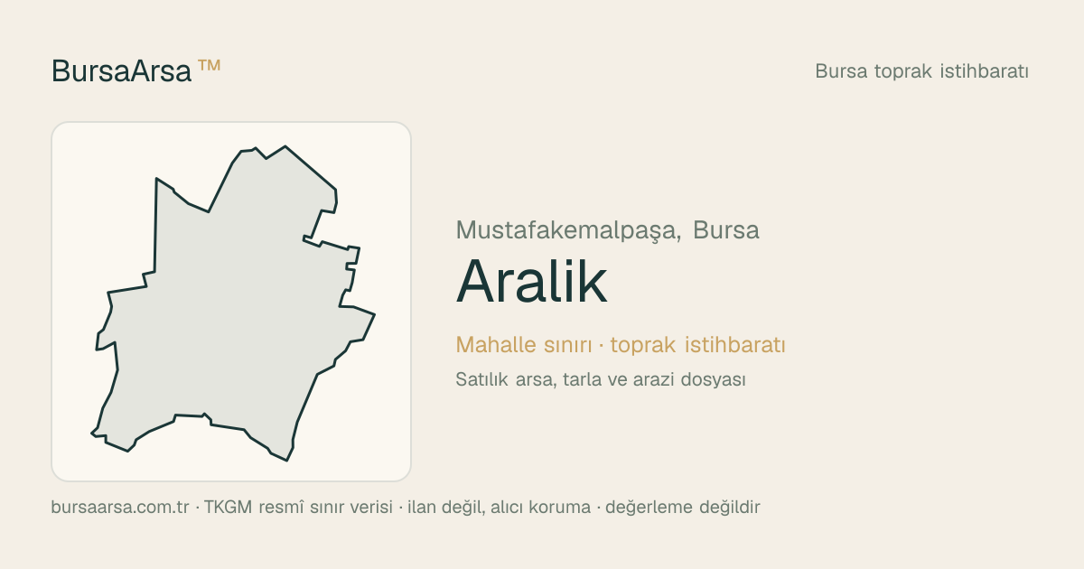 Aralık (Mustafakemalpaşa) mahalle sınırı, TKGM kadastro verisi
