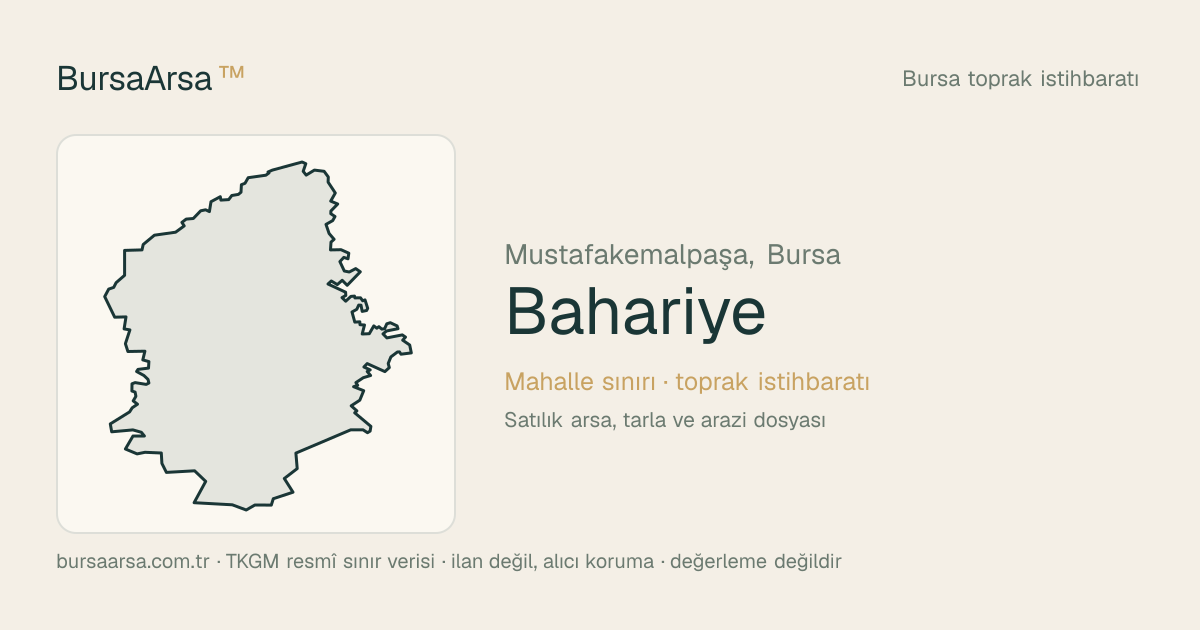 Bahariye (Mustafakemalpaşa) mahalle sınırı, TKGM kadastro verisi
